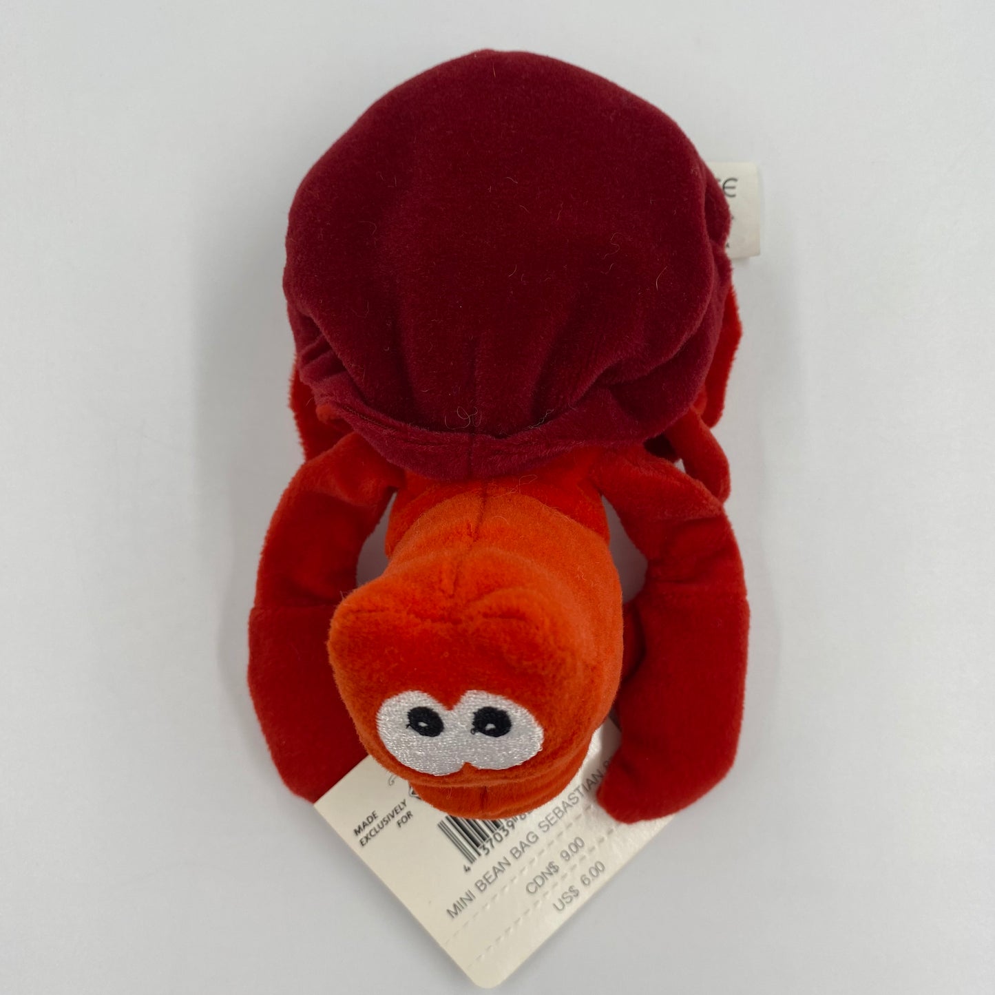 The Disney Store Little Mermaid Sebastian mini bean bag plush