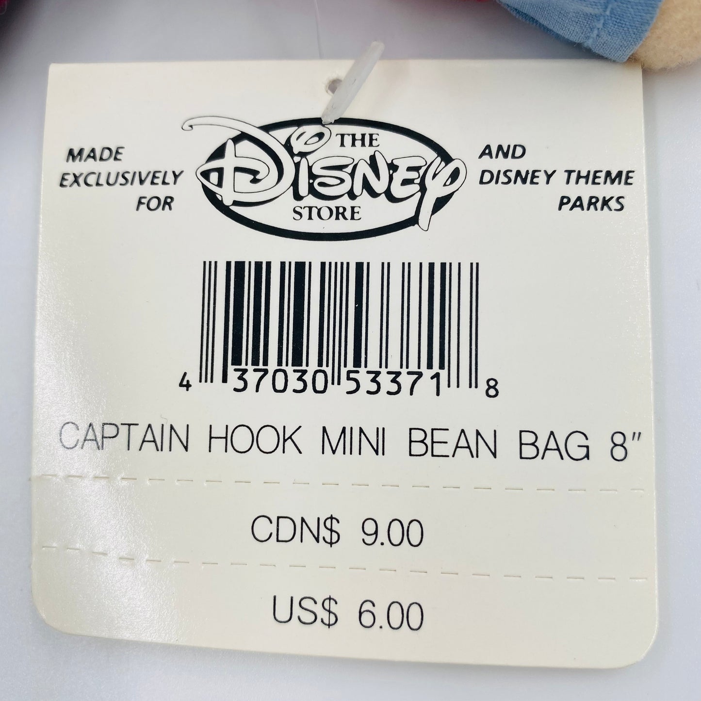 The Disney Store Peter Pan Captain Hook mini bean bag plush