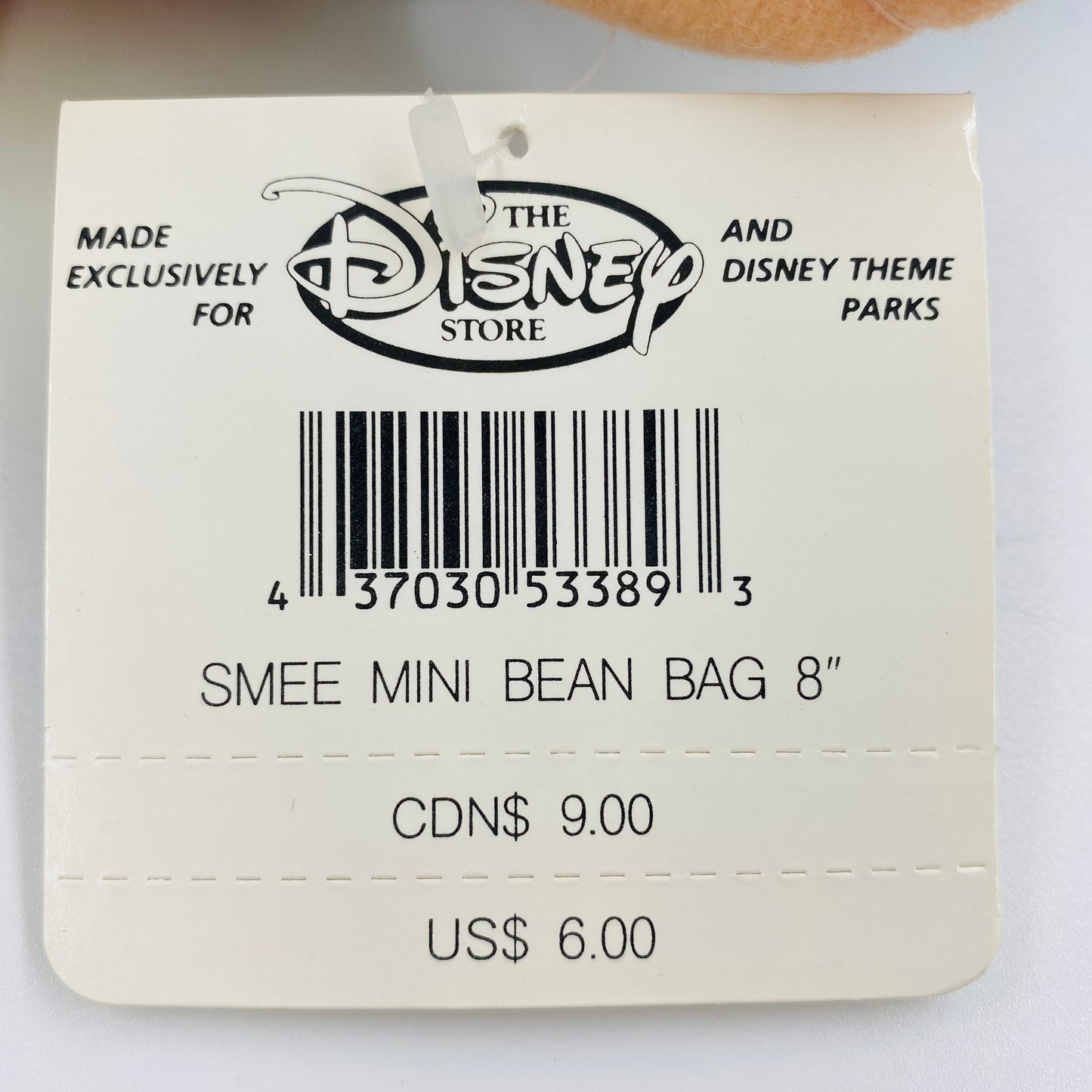 The Disney Store Peter Pan Smee mini bean bag plush