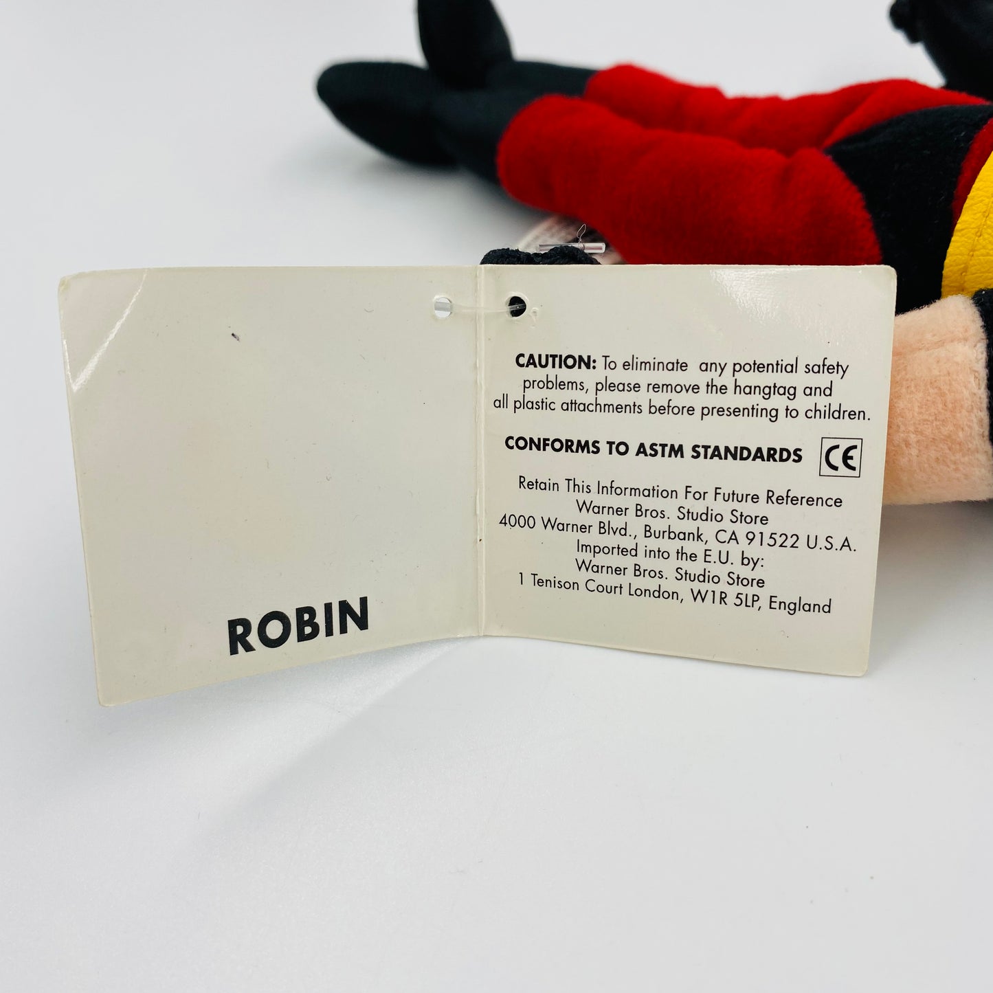 Warner Bros. Studio Store Robin bean bag plush (1998) WB/DC