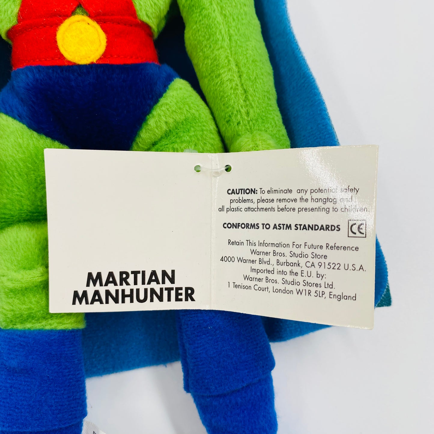 Warner Bros. Studio Store Martian Manhunter bean bag plush (1999) WB/DC