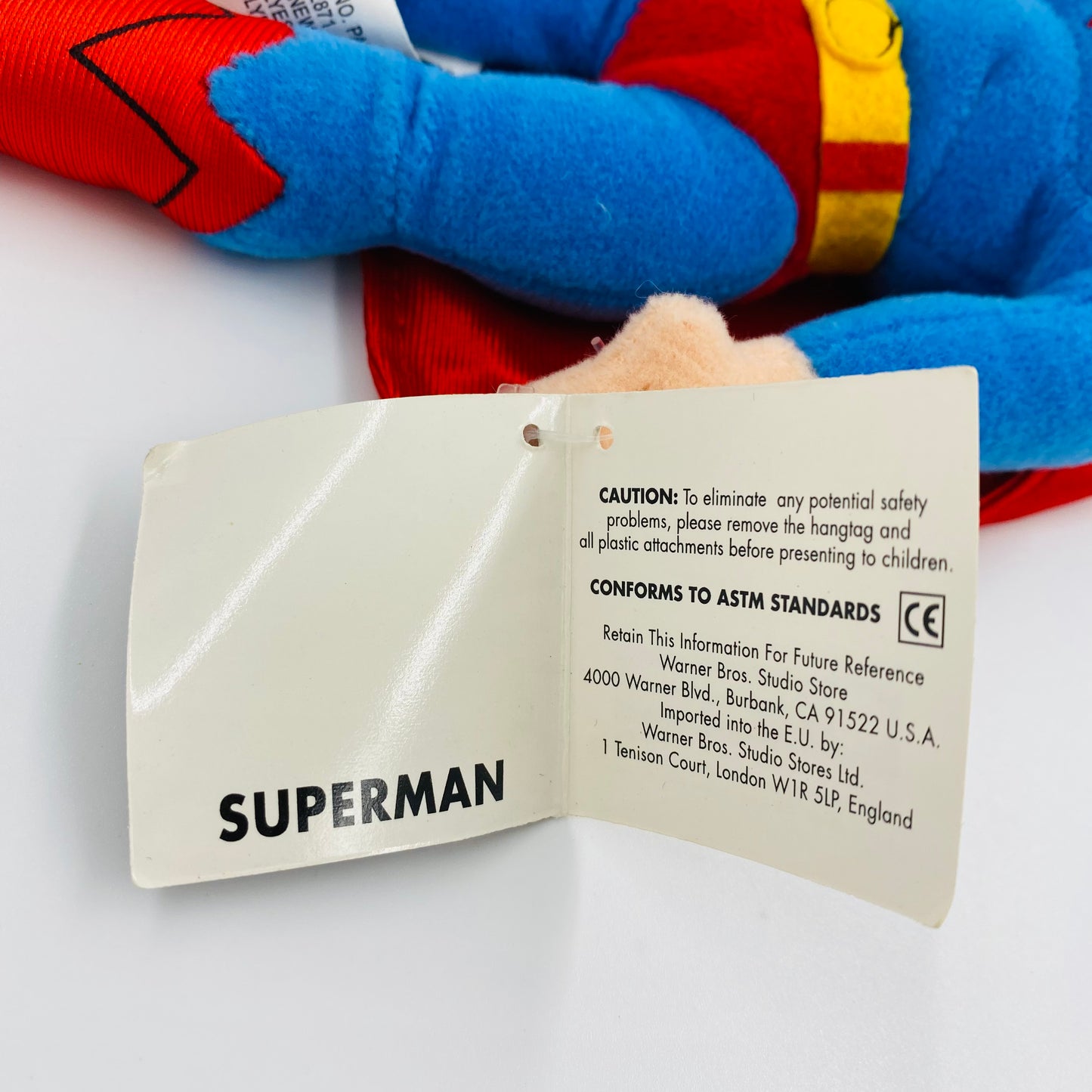 Warner Bros. Studio Store: Superman bean bag plush (1998) WB/DC