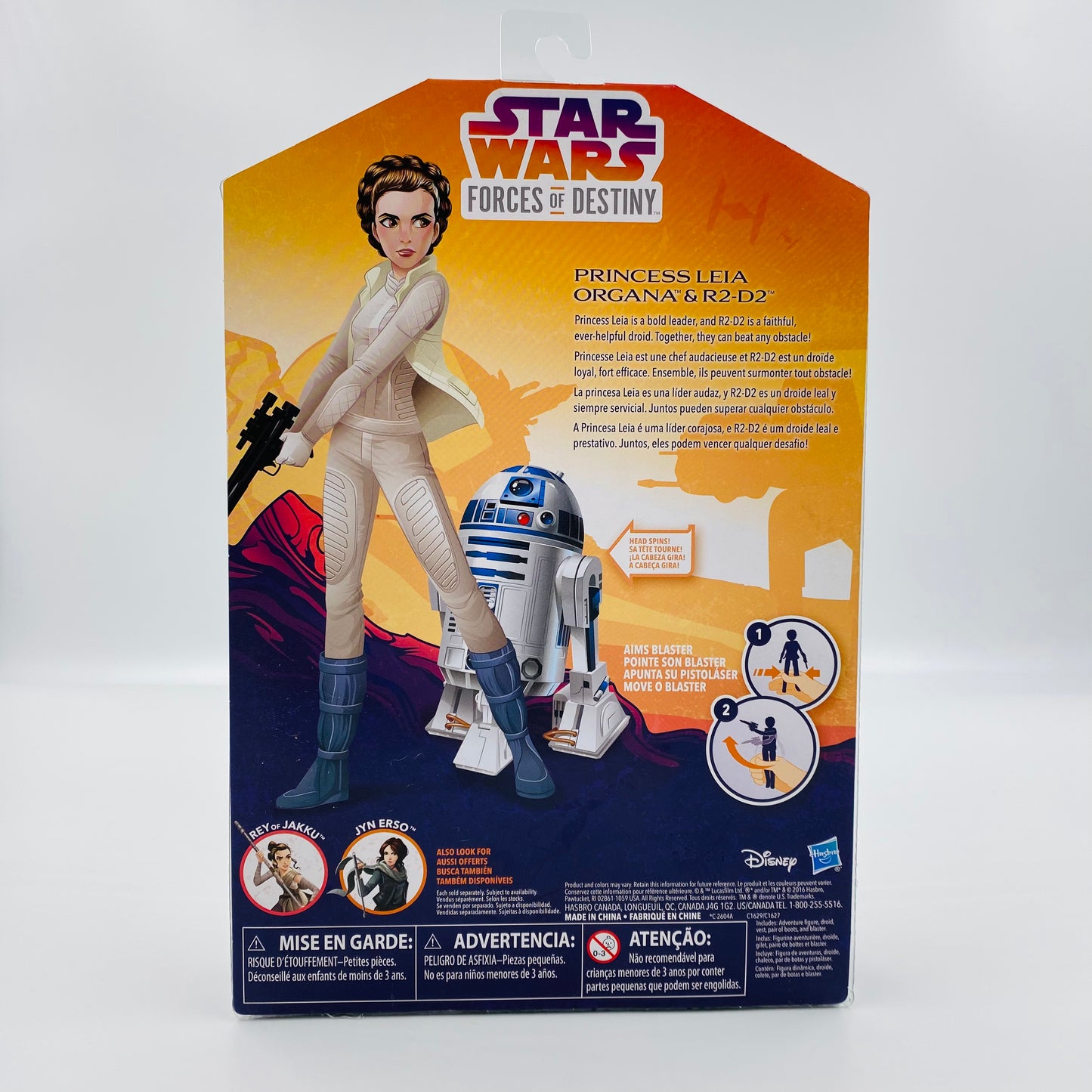 Star Wars Princess Leia Organa & R2-D2 Forces of Destiny carded 12" doll & figure(2016) Hasbro