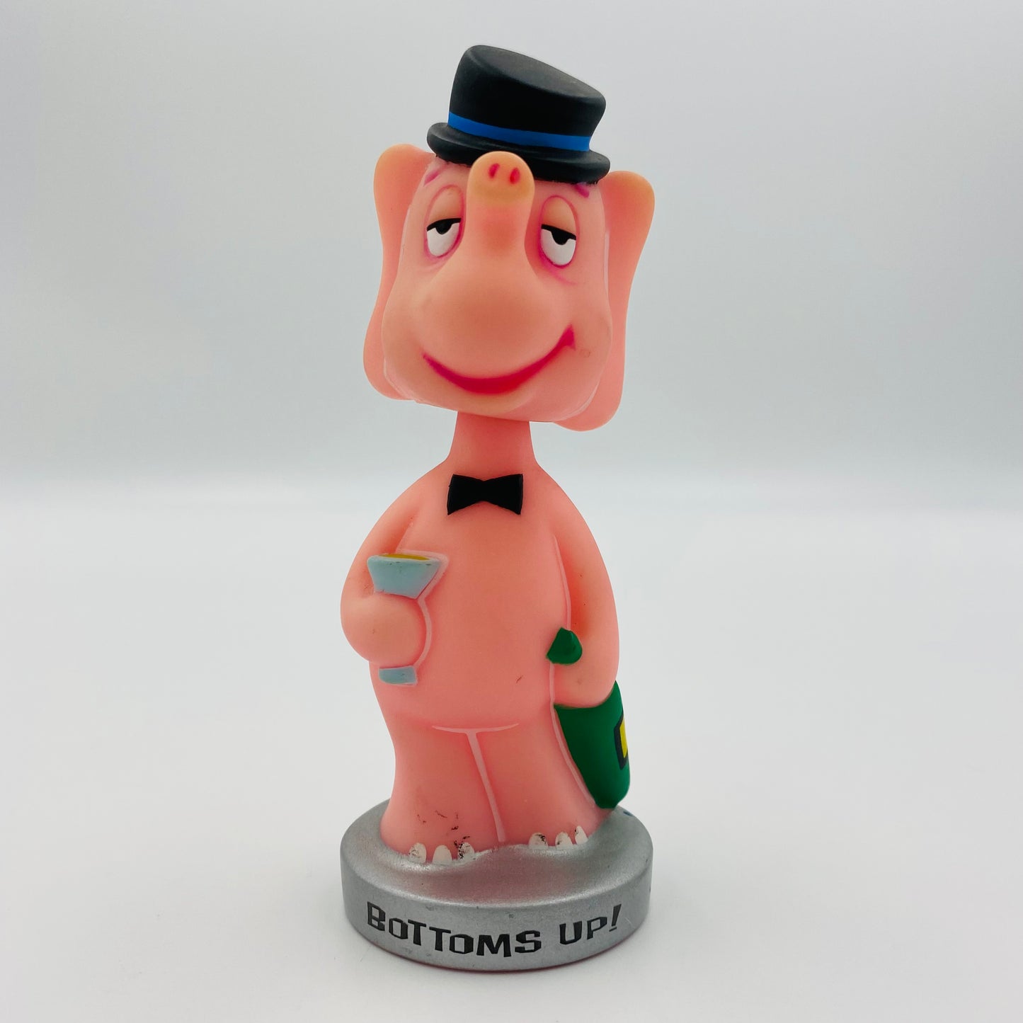 Wacky Wobbler Wacky Wisecracks “Bottoms Up!” Pink Elephant loose mini-bobblehead (2003) Funko