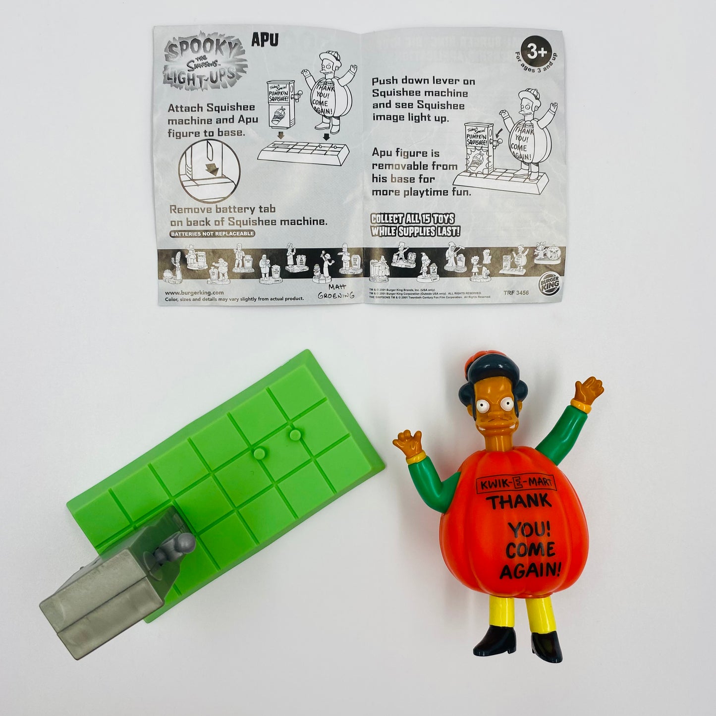 The Simpsons Spooky Light-Ups Apu Burger King Kids' Meals toy (2001) loose