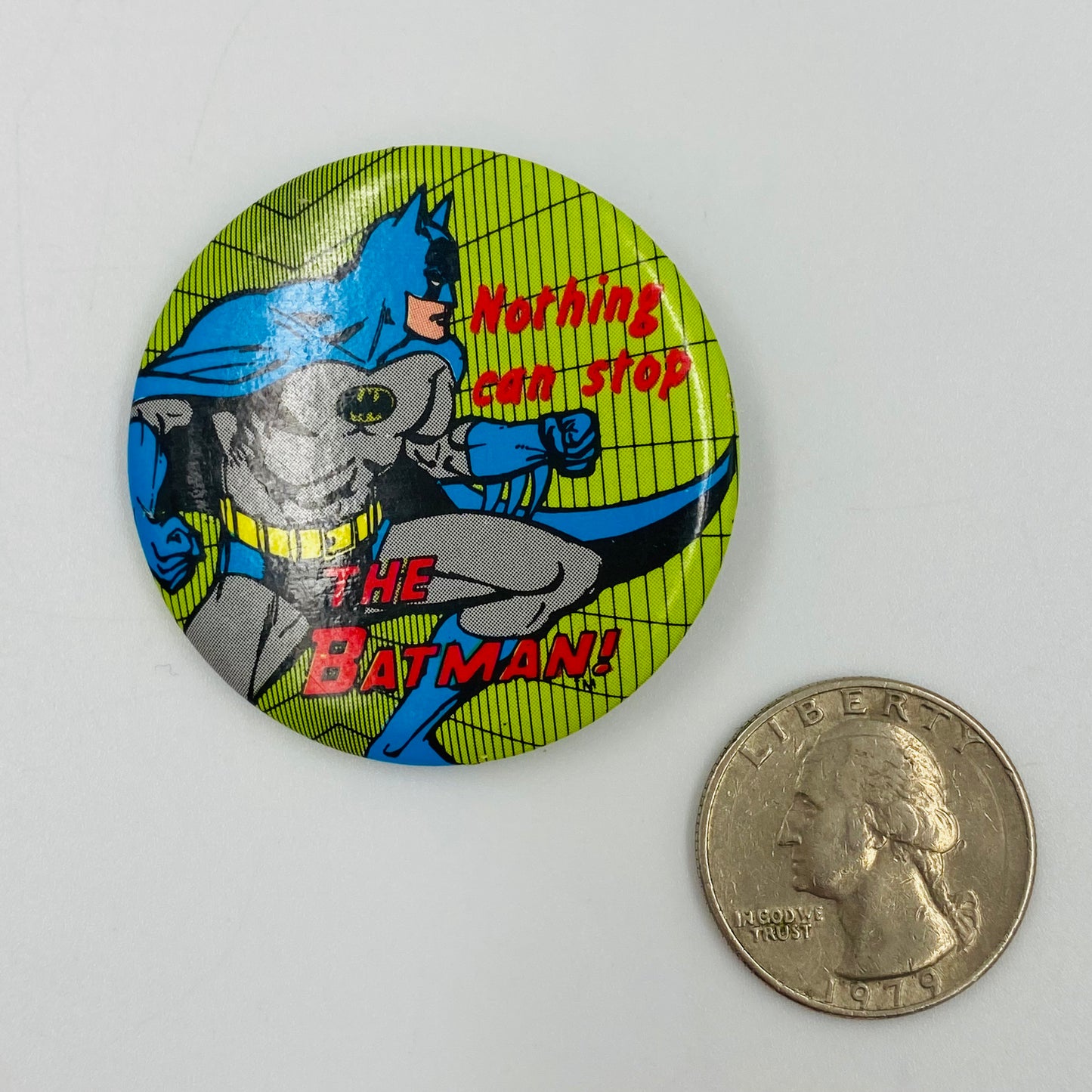 Batman: Nothing Can Stop The Batman! pinback button (1989)