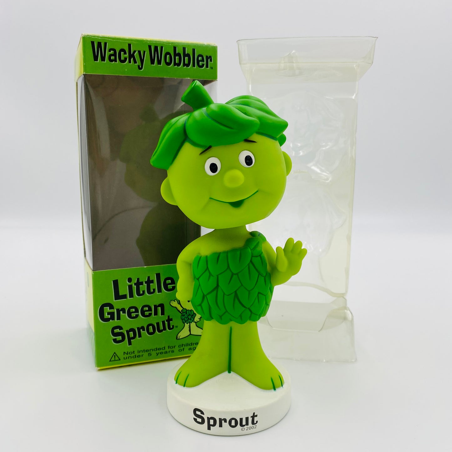 Wacky Wobbler Green Giant Little Green Sprout boxed 7" bobblehead (2003) Funko