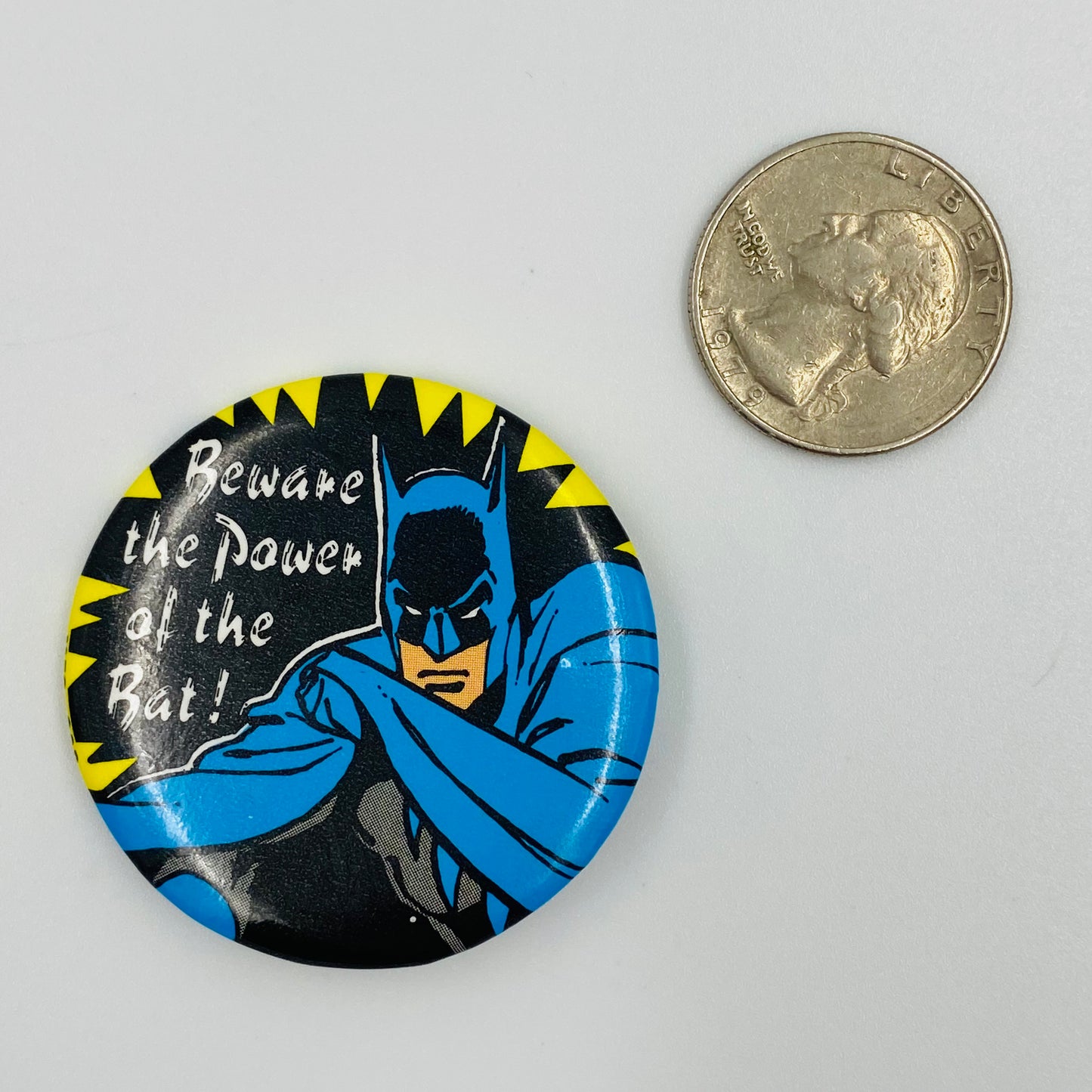 Batman: Beware The Power of the Bat! pinback button (1989)