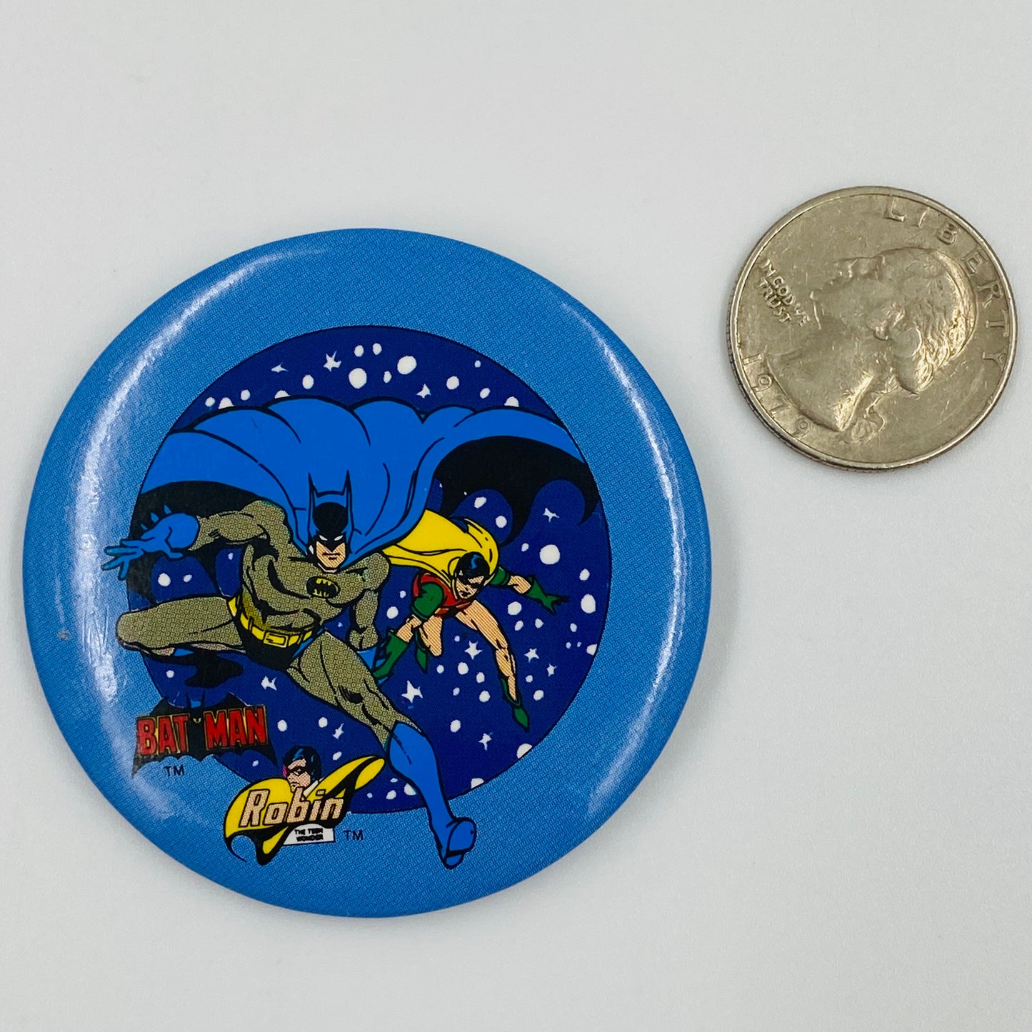 Batman & Robin The Teen Wonder pinback button (1987)