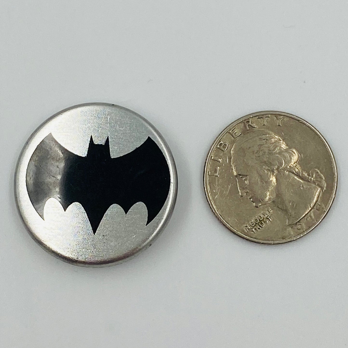 Batman: Bat Symbol silver background pinback button (2003)