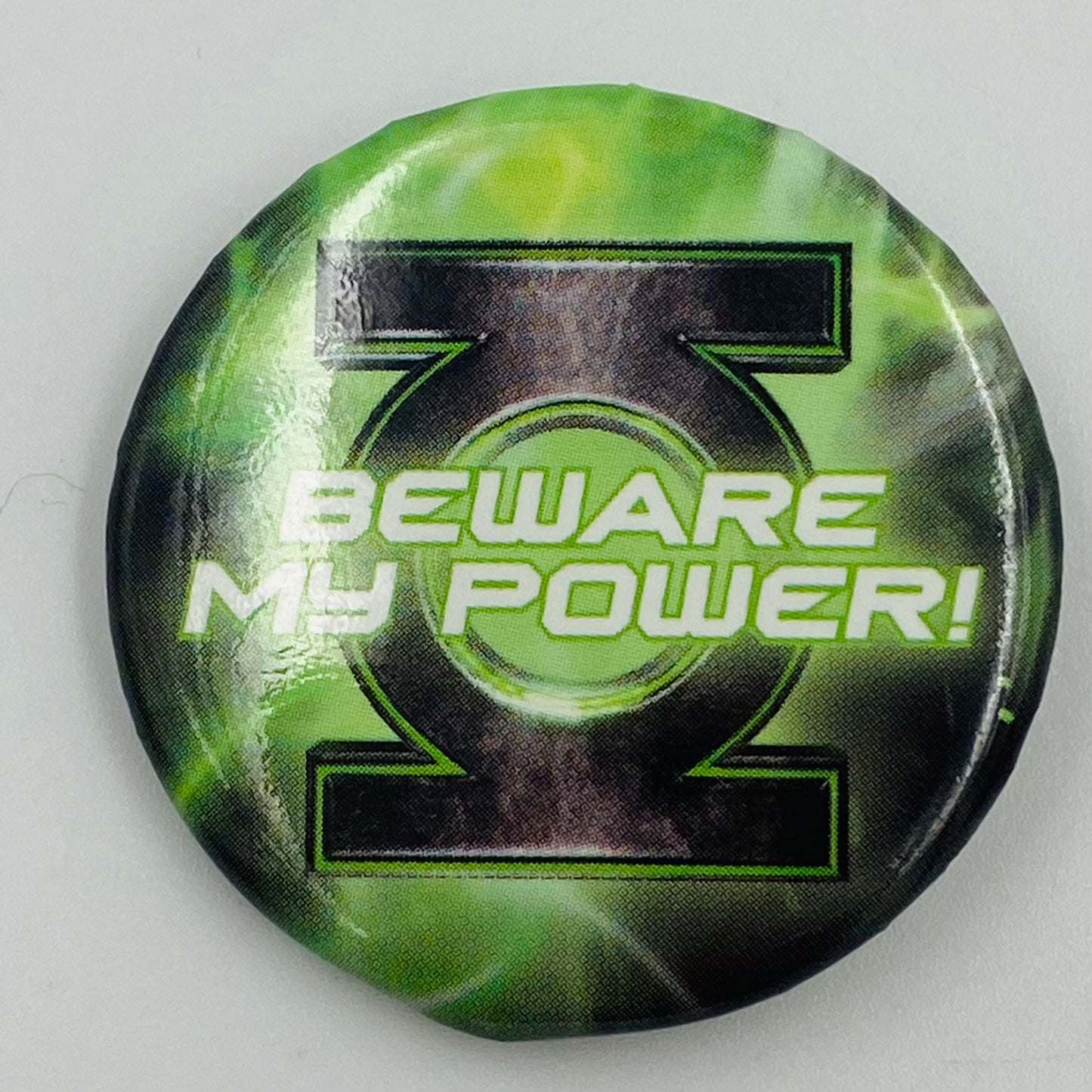 Green Lantern Beware My Power! promo pinback button (2011)