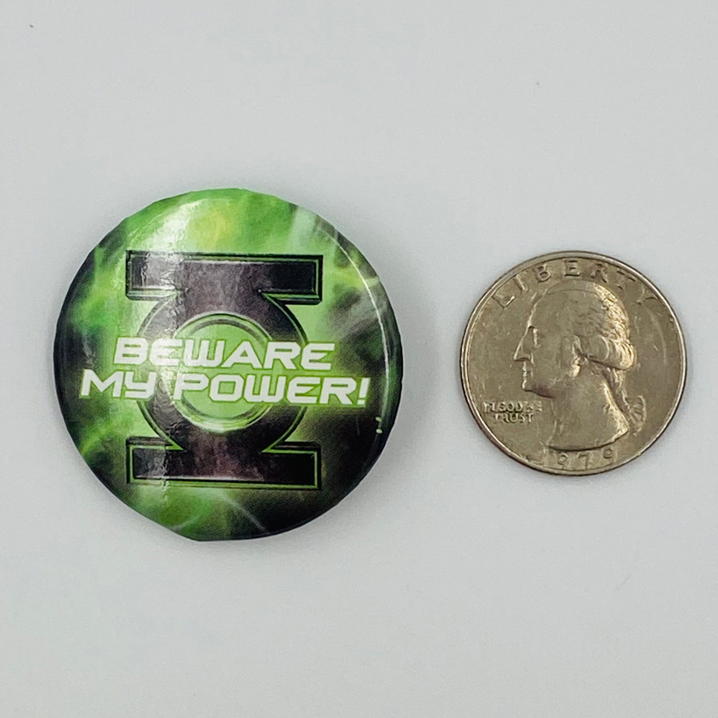 Green Lantern Beware My Power! promo pinback button (2011)