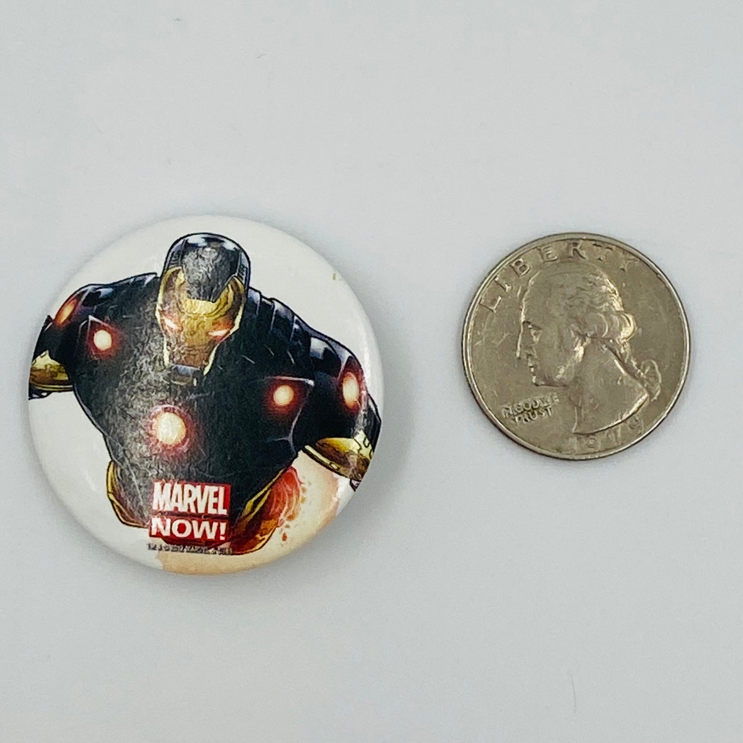 Iron Man Marvel Now! by Joe Quesada promo pinback button (2012)