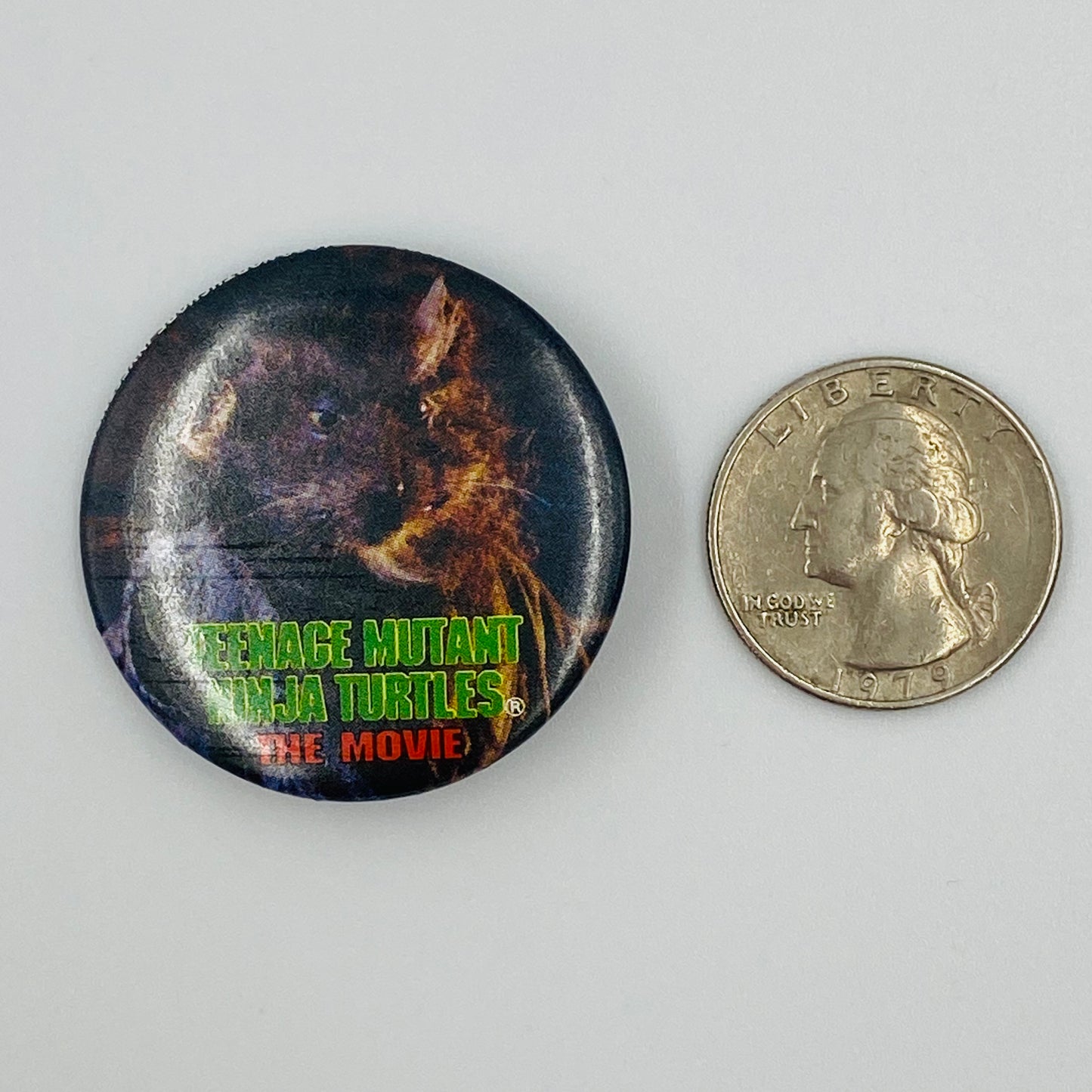 Teenage Mutant Ninja Turtles The Movie Splinter pinback button (1990)